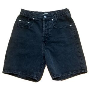 Guess High Waisted Button Fly Vintage Denim Shorts Black Size 0